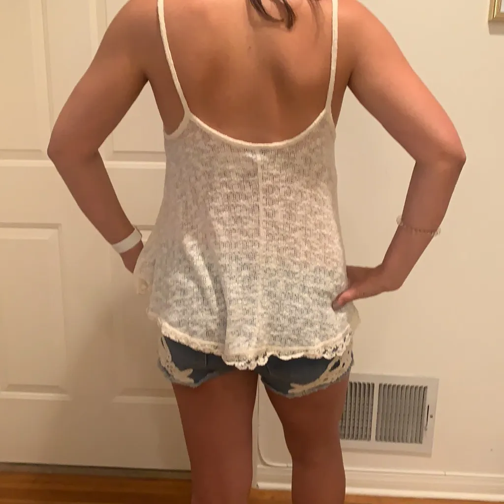 Paper Crane  Cream Small Tank Top EUC - Image 4