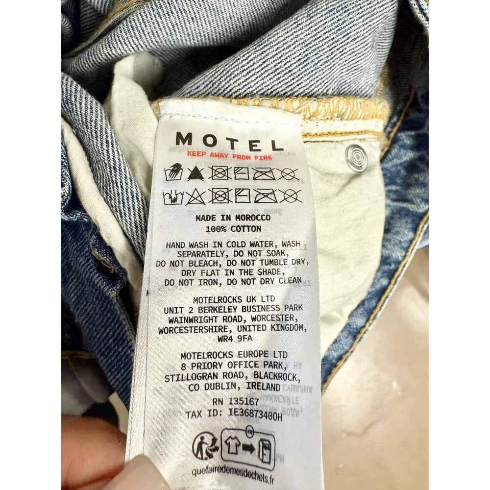 Motel Denim Roomy Extra Wide Low Rise Wide Leg Jeans Powder Blue Women's W28 L32 - Image 5