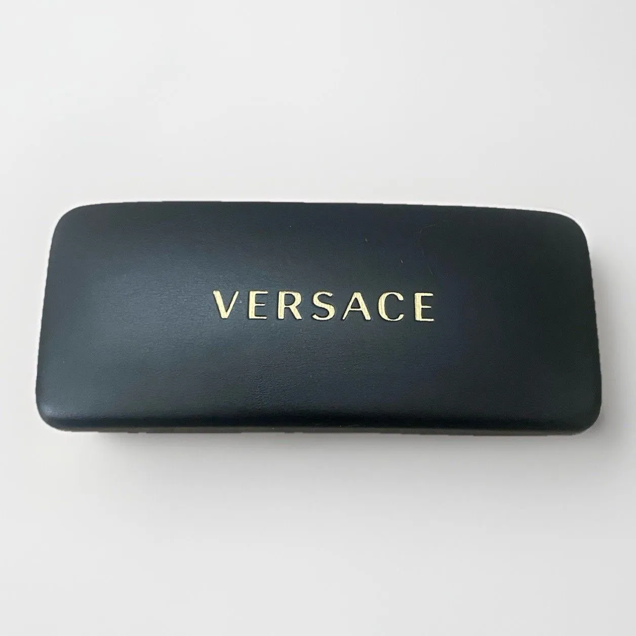 NEW Versace Logo Sunglasses Eyeglass Case Black Leather Cleaning Cloth Designer - Image 2