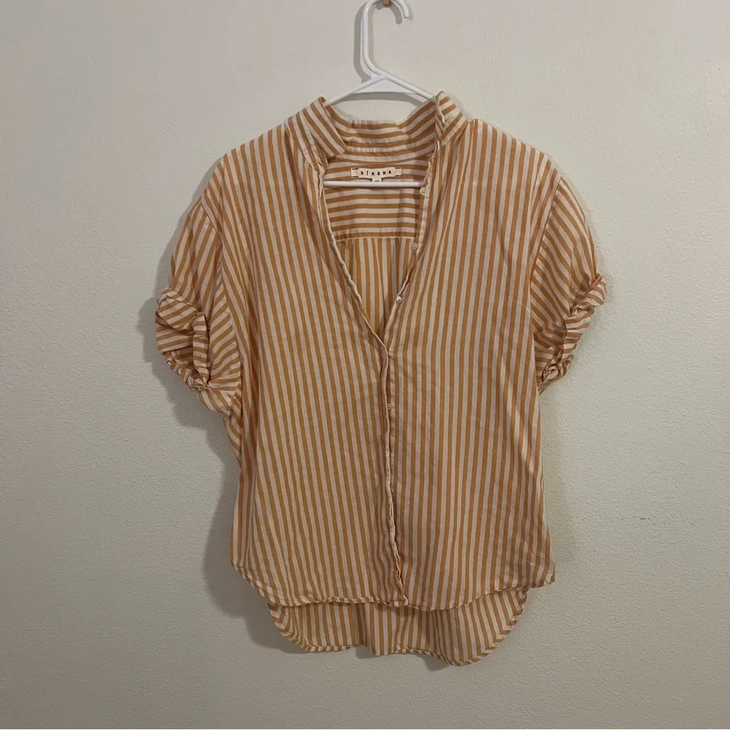 XiRENA orange and White Striped Top Size M - Image 5