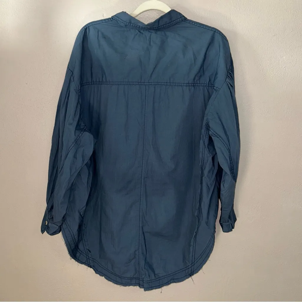 We The Free happy hour denim Blue button up Shirt boho western vibes - Image 3