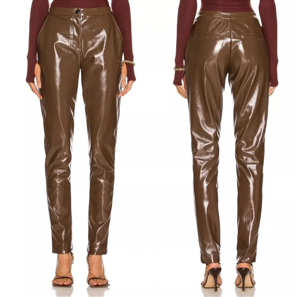 ALIX NYC Faux Patent Leather Loring Pant Acorn Size 6 NWT - Image 2