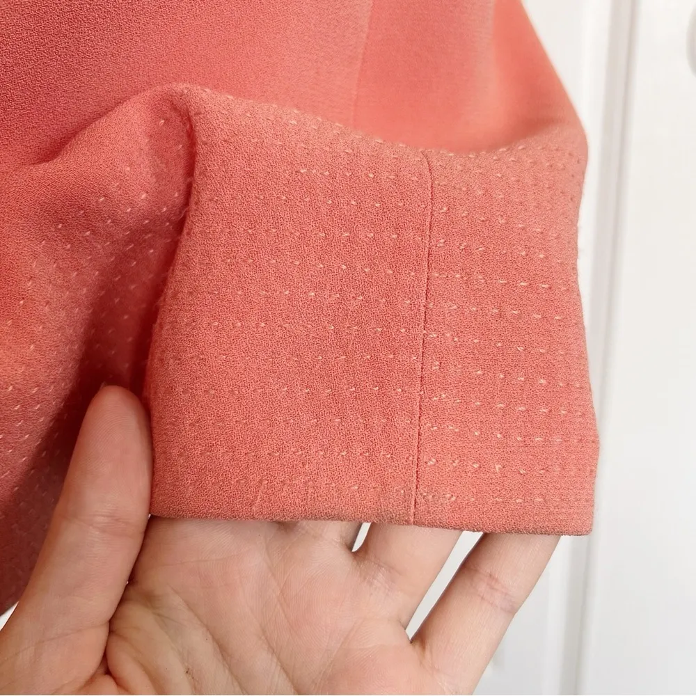 Tory Burch • Kaaren Dress tie front a-line coral peach salmon halter sleeveless - Image 10