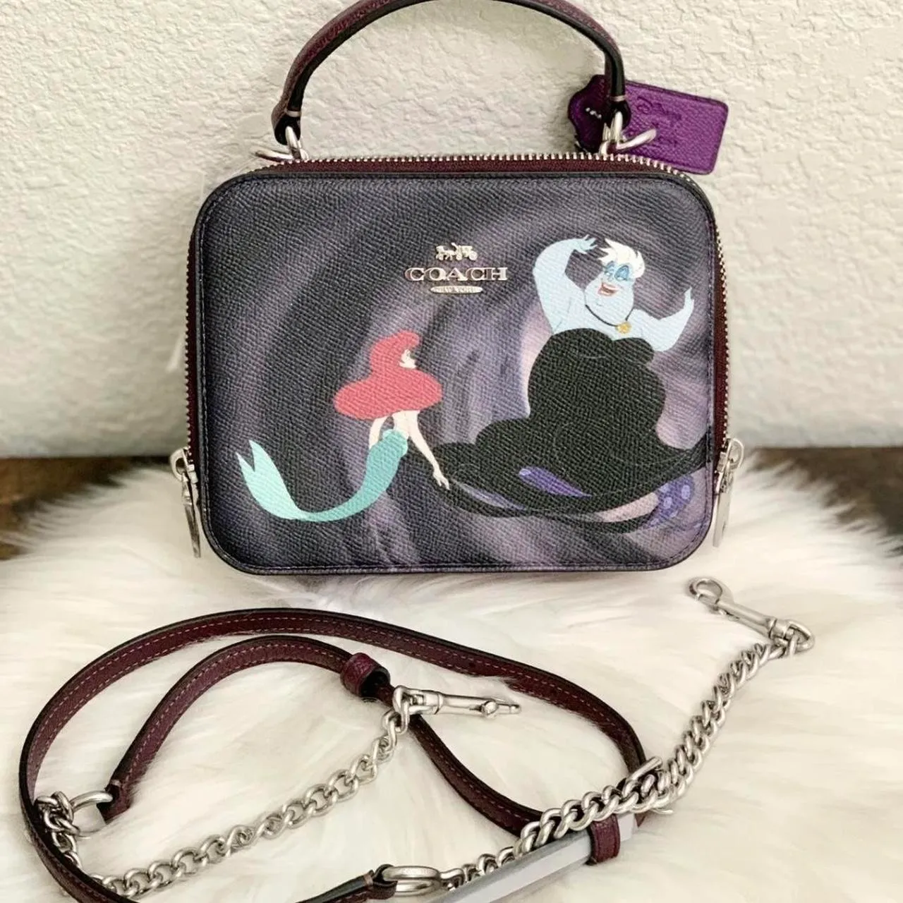 Coach Disney Ursula Motif Crossgrain Leather Box Crossbody Handbag - Image 2