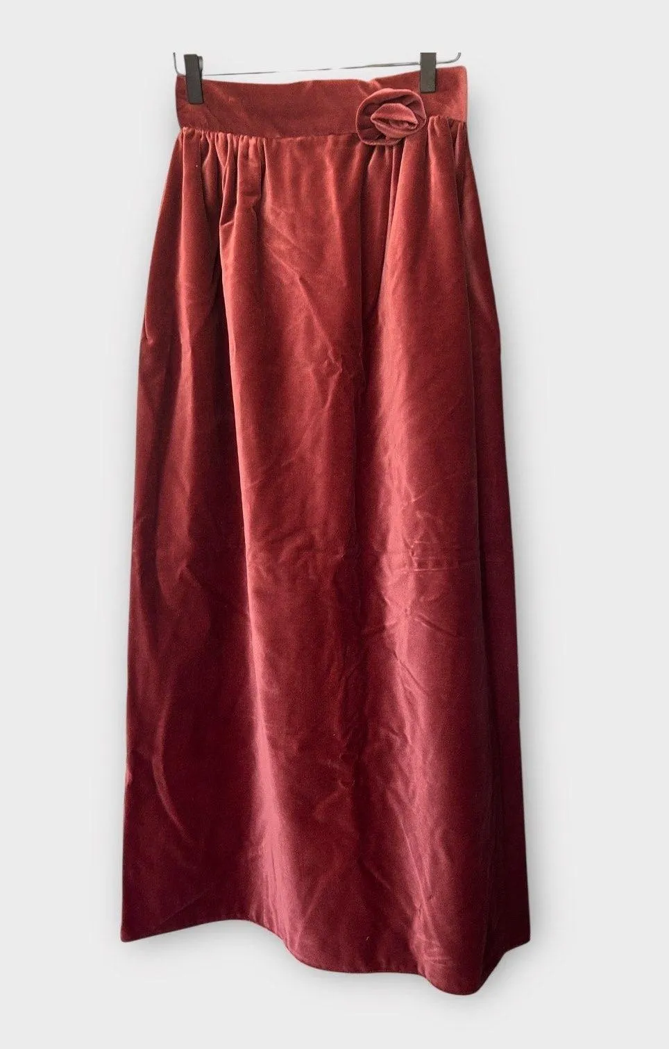 Vintage 60s House of Bianchi Velvet Maxi Skirt Formal Women's Sz Feminine Mauve Pink - Image 1