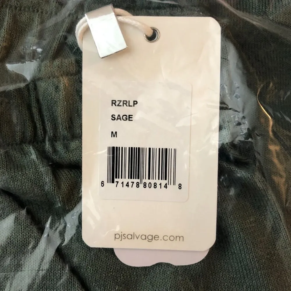 PJ Salvage Womens Pajama Lounge Pants Faux Button Fly Green M - Image 3