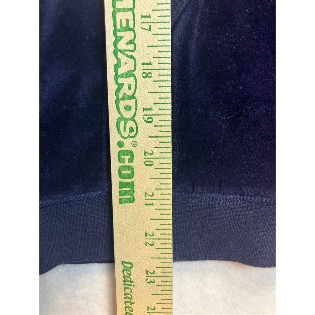 Eddie Bauer Velour Hoodie Navy Blue Full Zip Pockets Hooded Sweatshirt Women L - Image 7