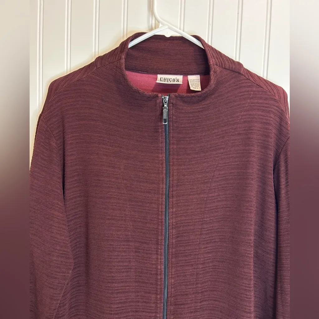 Chico's Deep Red Lightweight Jacket - Image 3