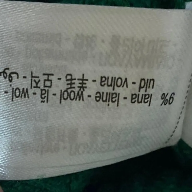 Zara Womens Green Chunky Knit Wool Mock Neck Long Sleeve Oversized Sweater Top L - Image 4