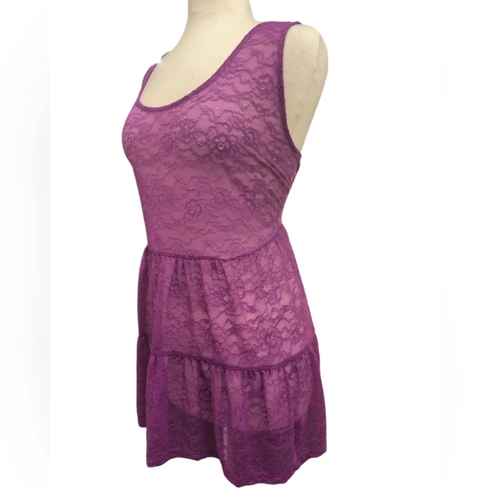 TORRID- Purple Lace Sleeveless Top - Image 3