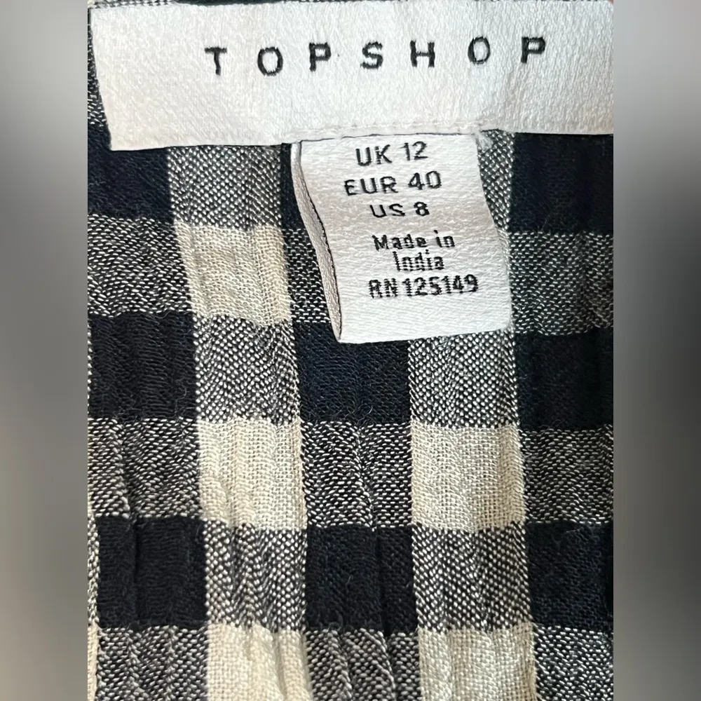 Topshop Gingham Ruffle Detail Wrap Dress size small - Image 9