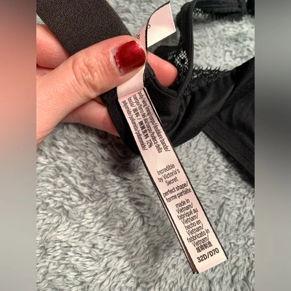 Victoria’s Secret incredible perfect shape Black lace Bra 32D - Image 10