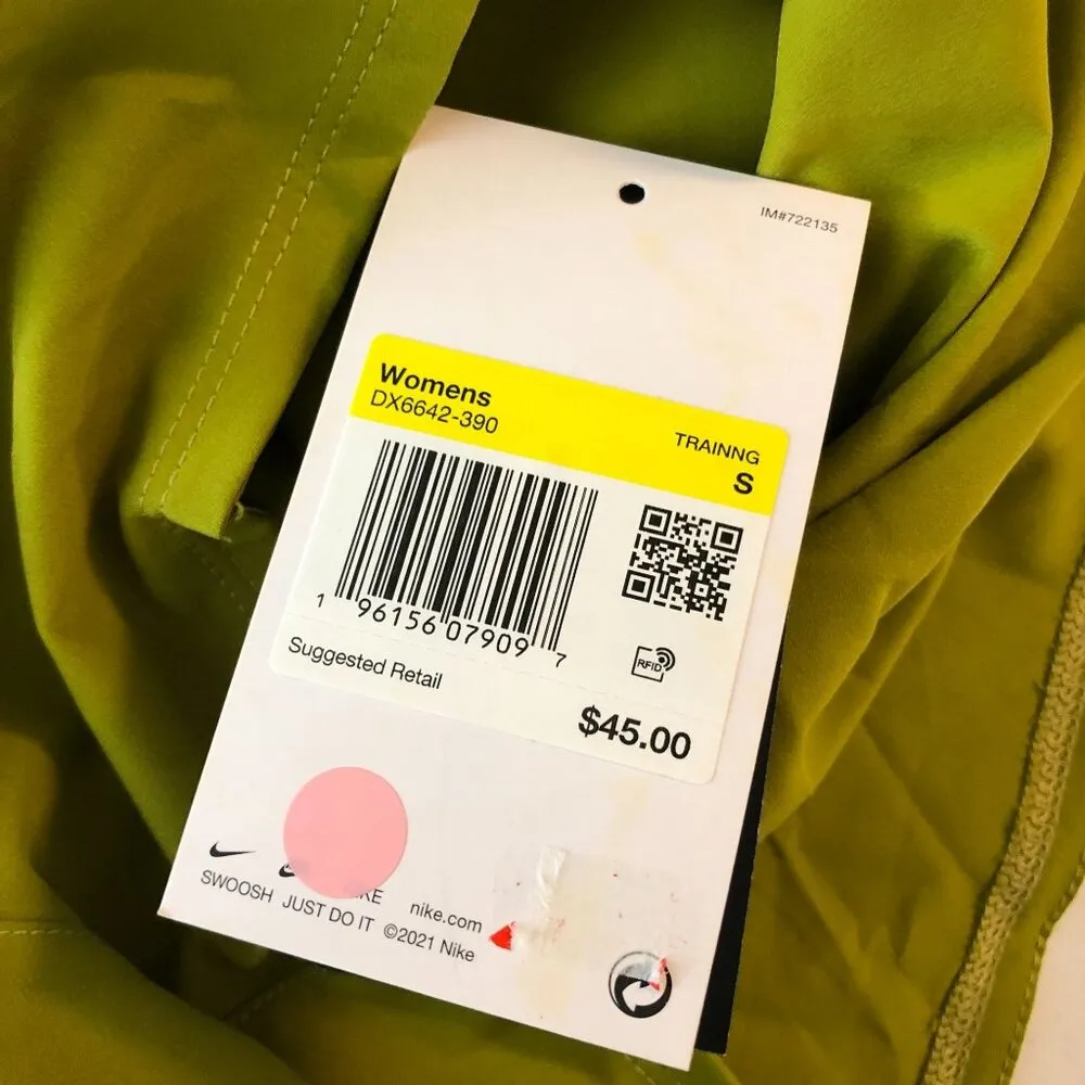 Nike One Womens Dri-FIT Ultra High-Waisted 3" Brief-Lined Shorts Moss Green S - Image 8