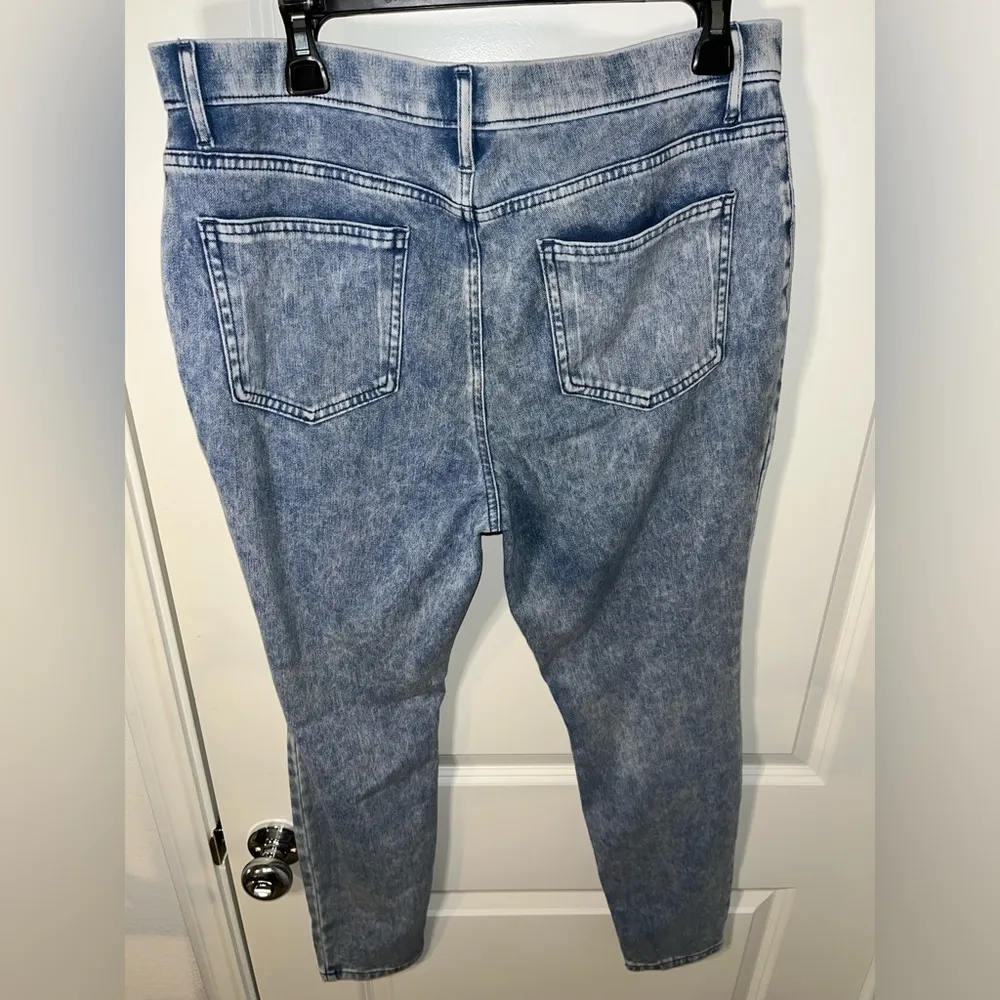 Time and Tru Faux Denim Acid Wash Stretchy Pockets Jeggings Leggings  Sz XXL - Image 4