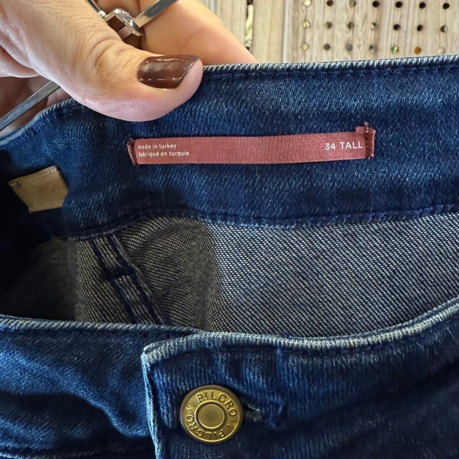 Pilcro Jeans‎ 34 Tall Bootcut Denim Dark Wash Made in Turkey - Image 2