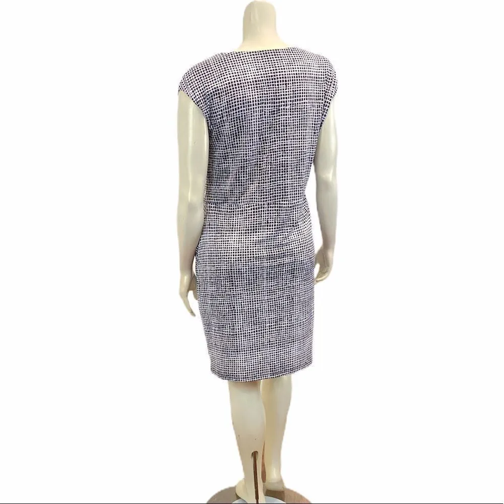 H by HALSTON Womens Large Petite Black White Sleeveless Jersey Dress LP - Image 7