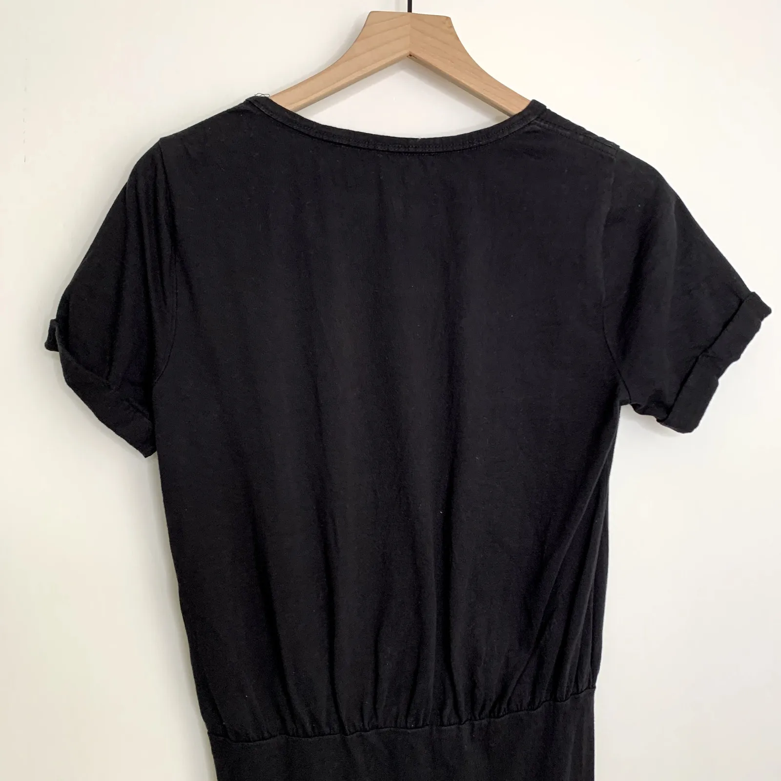 Veronica Beard Pima Cotton Ruched Black Mini Dress Womens Small - Image 8