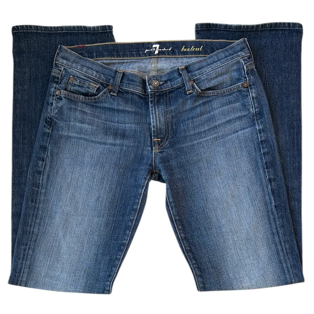 EUC 7 For All Mankind Bootcut Jeans Size 31 Tall Inseam - Image 2