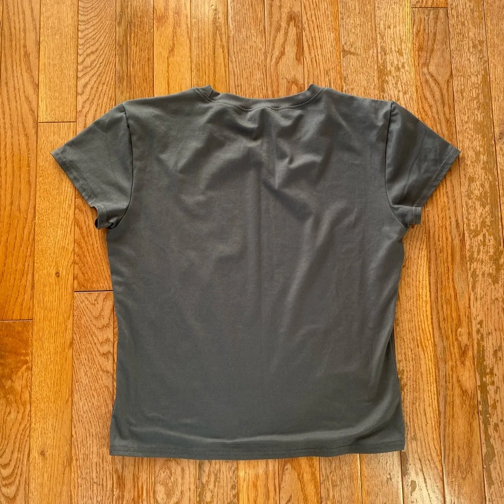 steel gray fitted baby tee Size L - Image 7