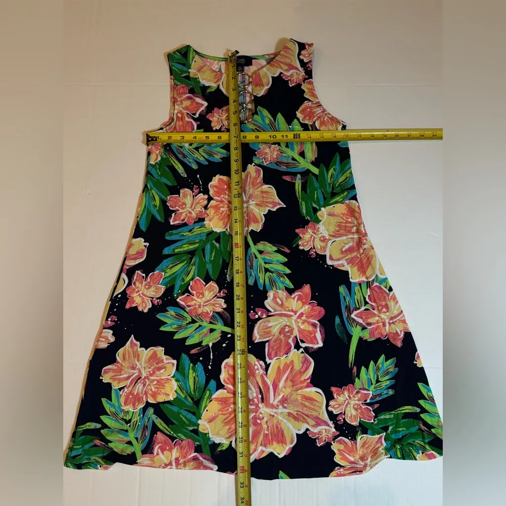 MSK Petite Tropical Floral A-Line Dress PM Sleeveless Resort Summer - Image 8