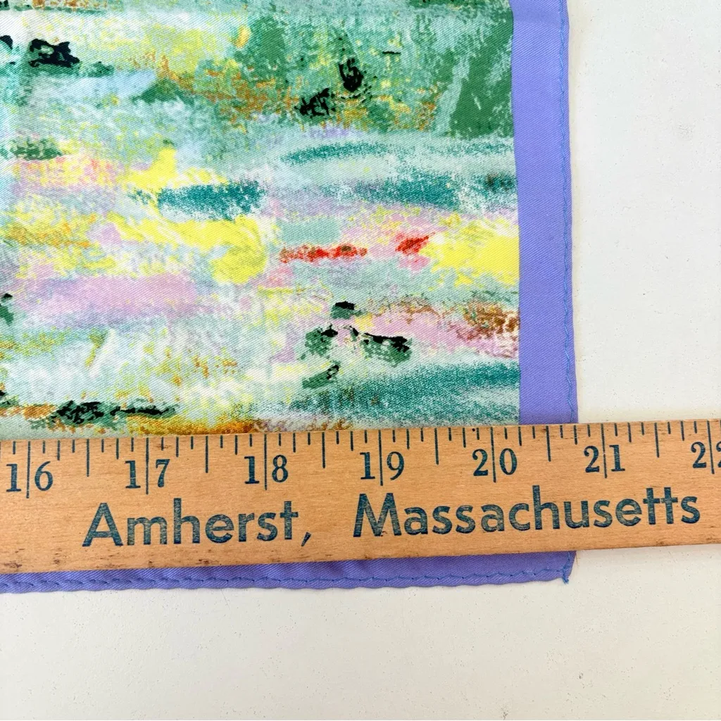 The Met Store Scarves & Wraps Monet Bridge and Water Lilies Silk Neckerchief Green - Image 8