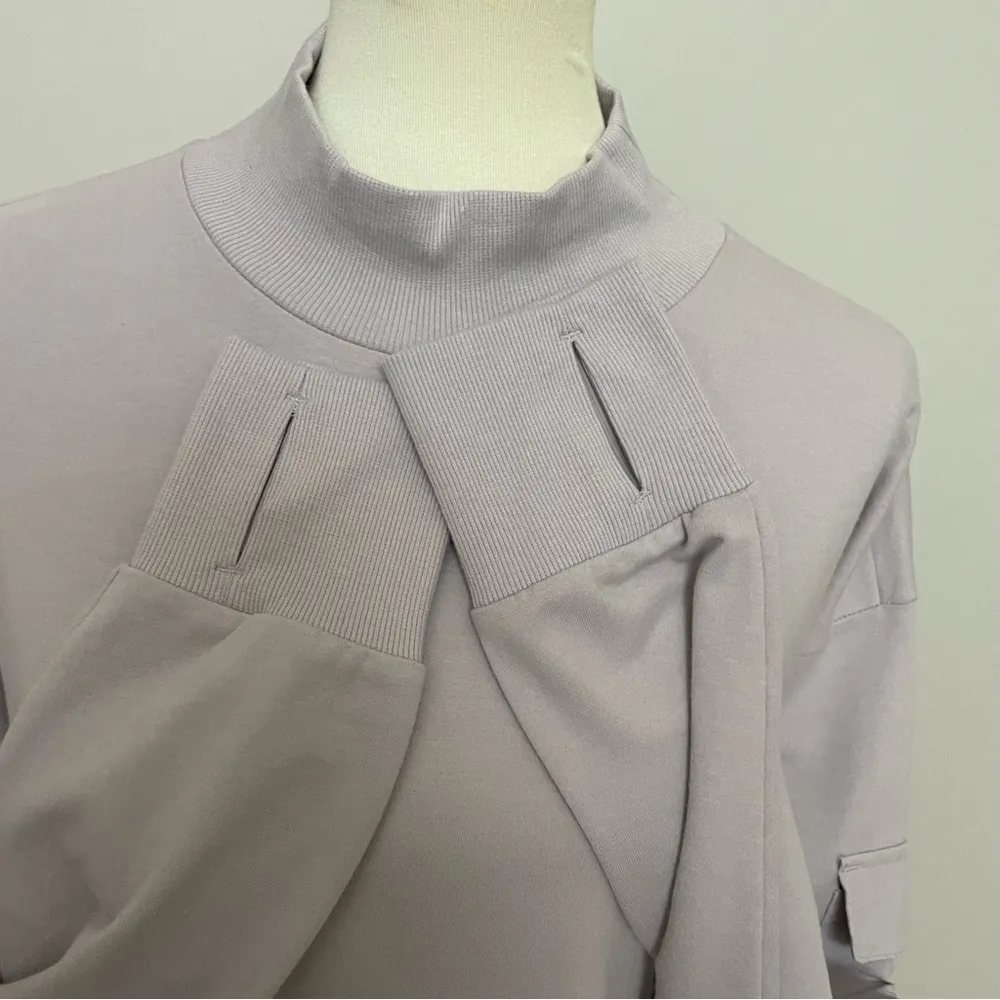 All In Motion Sweatshirt French Terry Cargo Pocket Thumbholes Mock Neck Cropped - Image 4