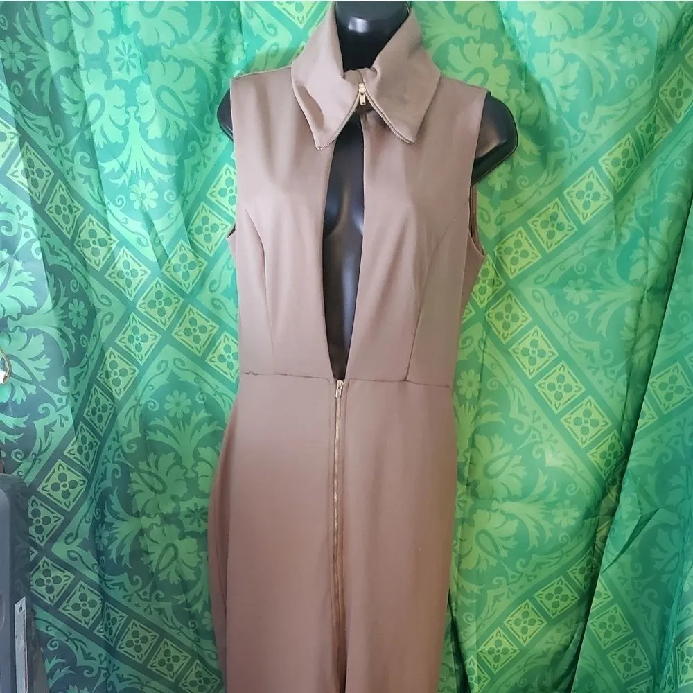Mocha Maxi Long Slit Dress - Image 3