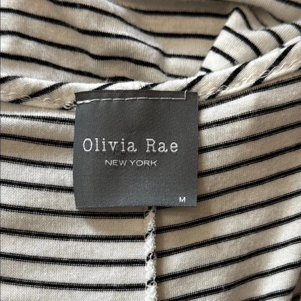 OLIVIA RAE Striped Black & White Midi T-Shirt Dress Size Medium - Image 6