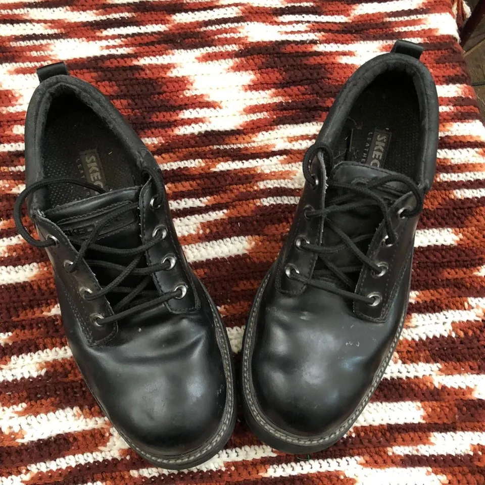 Vintage Y2K Black Lug Sole Skechers chunky platform oxfords boots loafers shoes #gothic #grunge #streetwear Men 10.5/Women 12.5 - Image 2