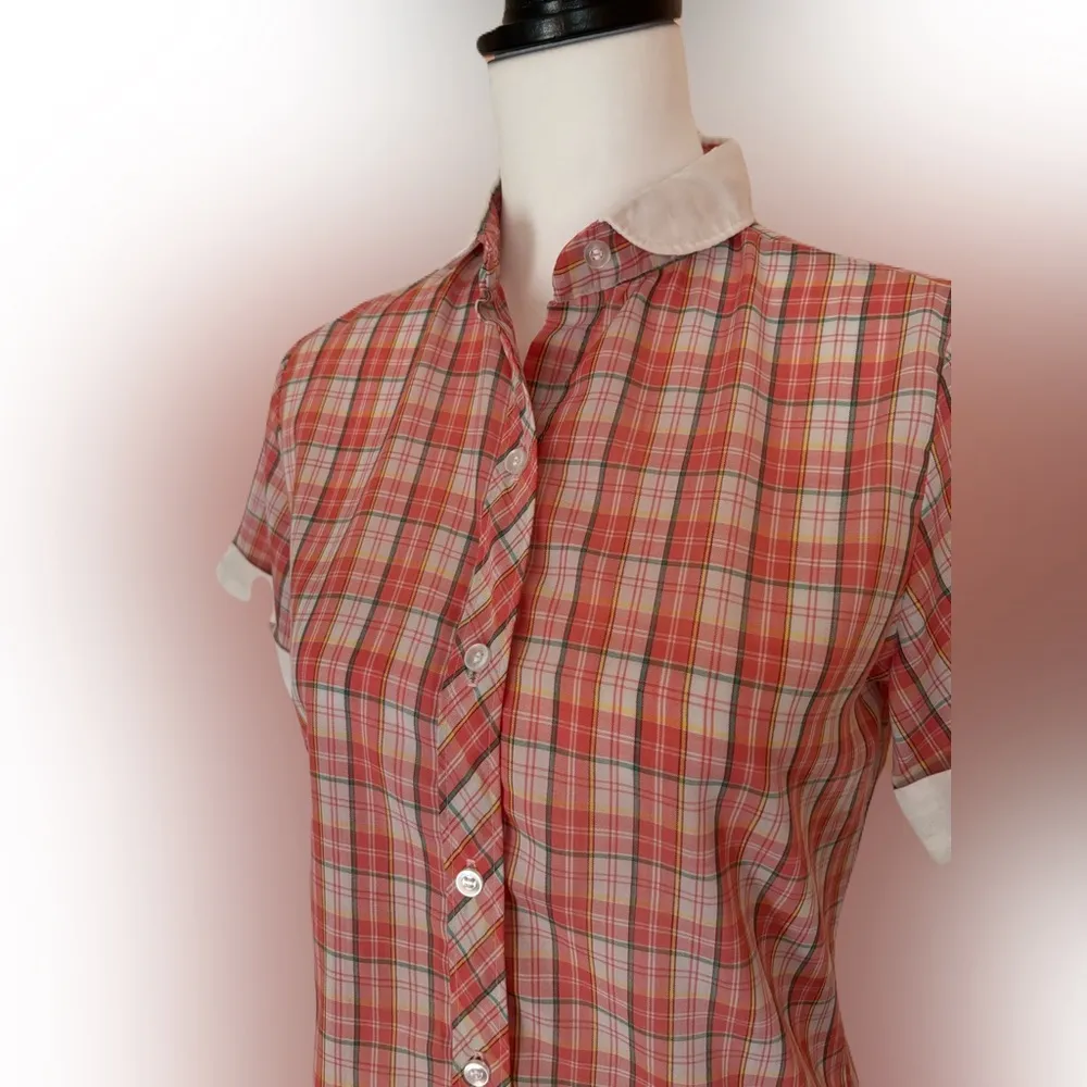 Vintage Plaid Short Sleeve Button - Image 5