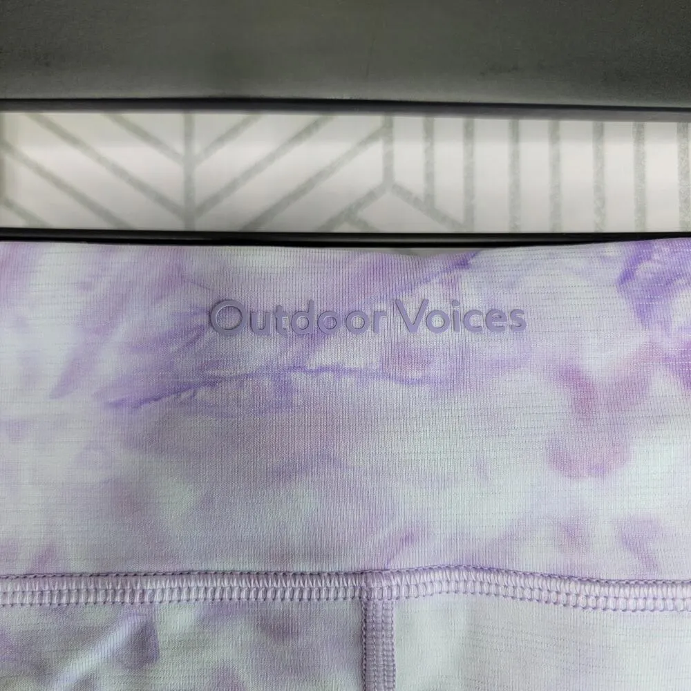 Outdoor Voices Move Free Purple Tie Dyed Cropped Leggings Sz Small - Image 8