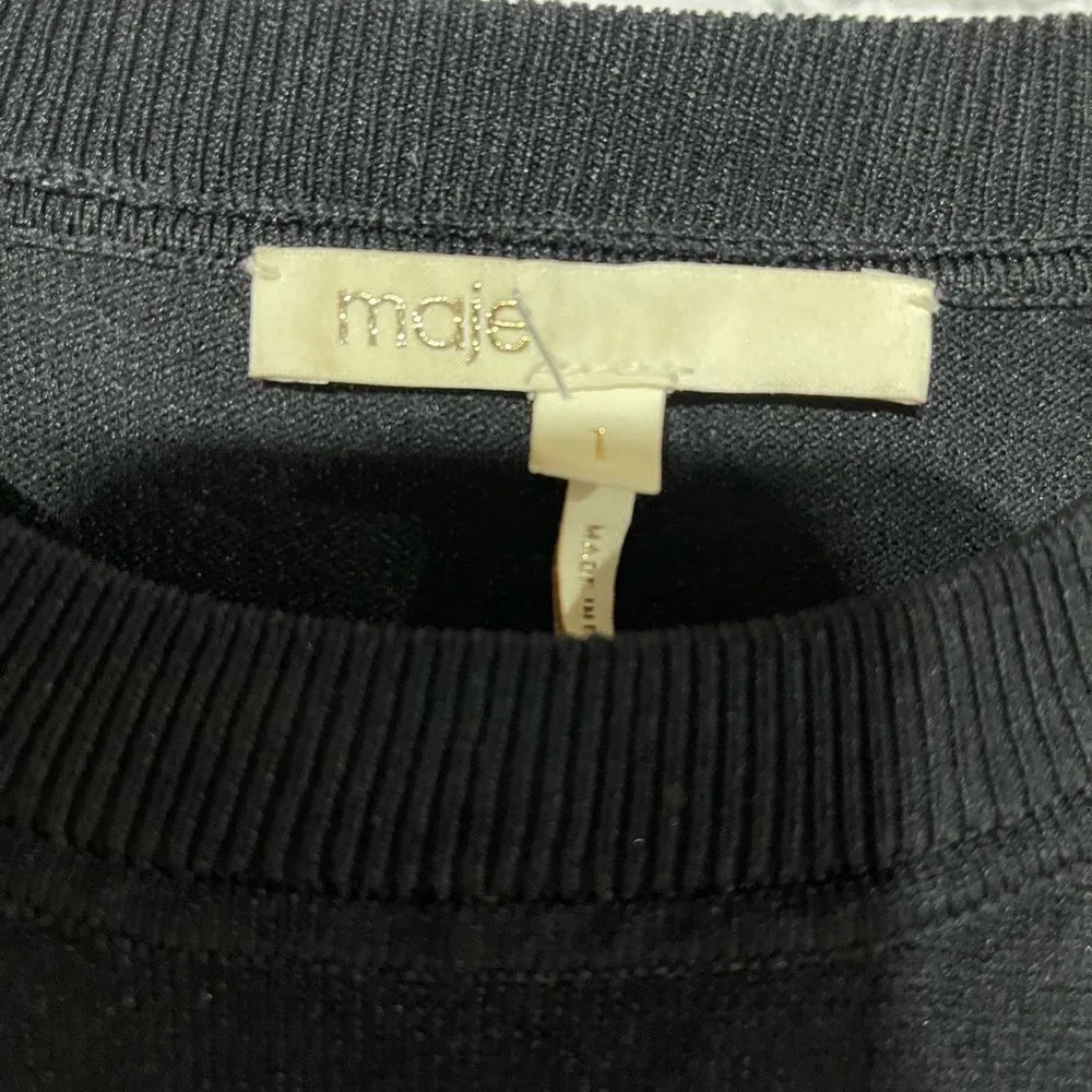 Maje Black Zig Zag Trim Sweater S/M - Image 9