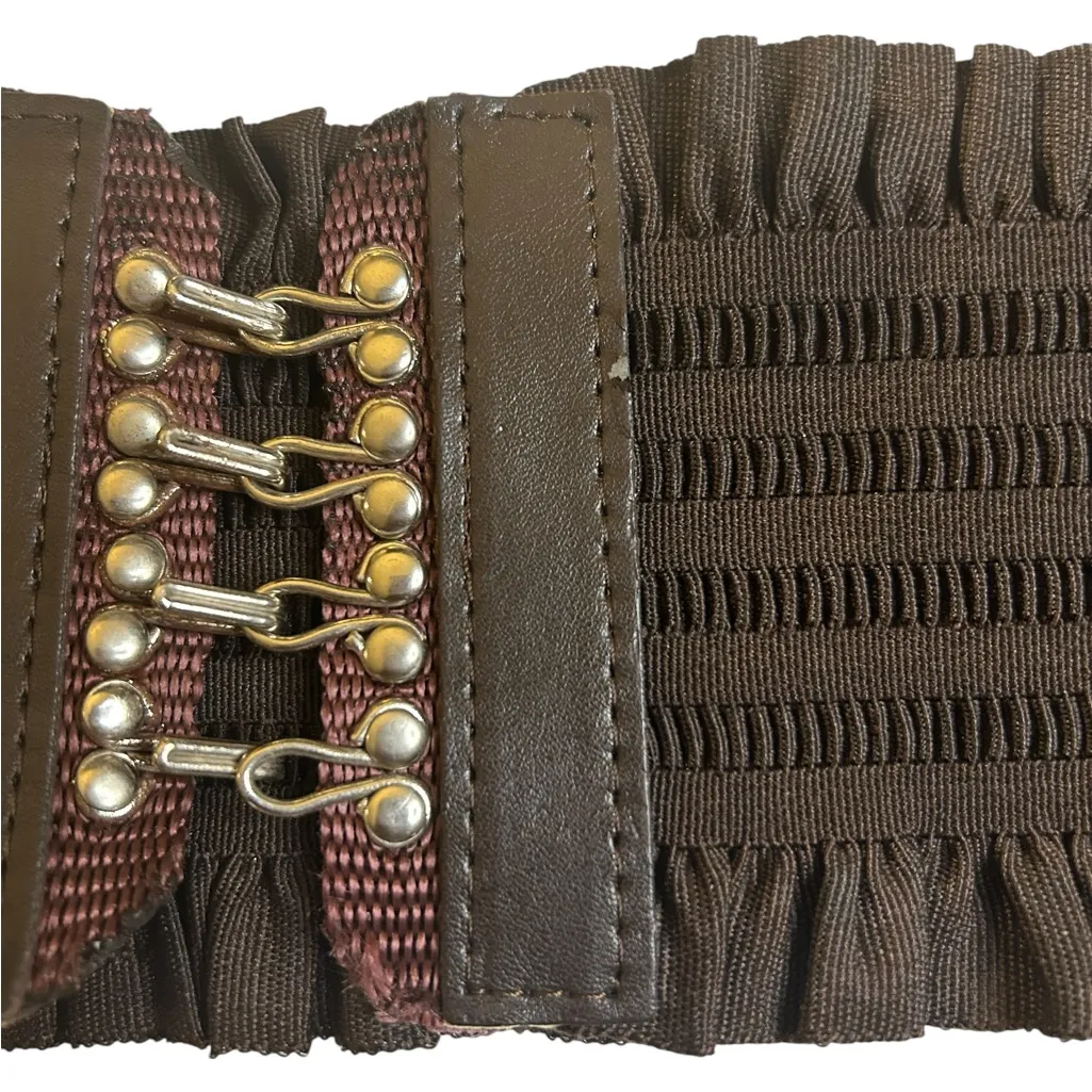 Steampunk Style Chocolate Corset Waist Belt Front Clasp | Renaissance Faire 29” Black - Image 6