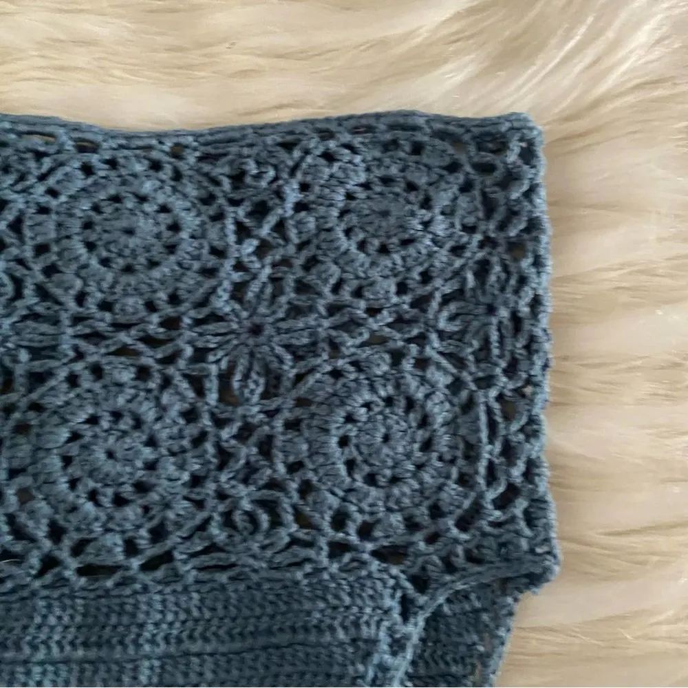 Boutique Blue Crochet Knit Rave Beachwear Boho Bikini Bottoms - Image 80