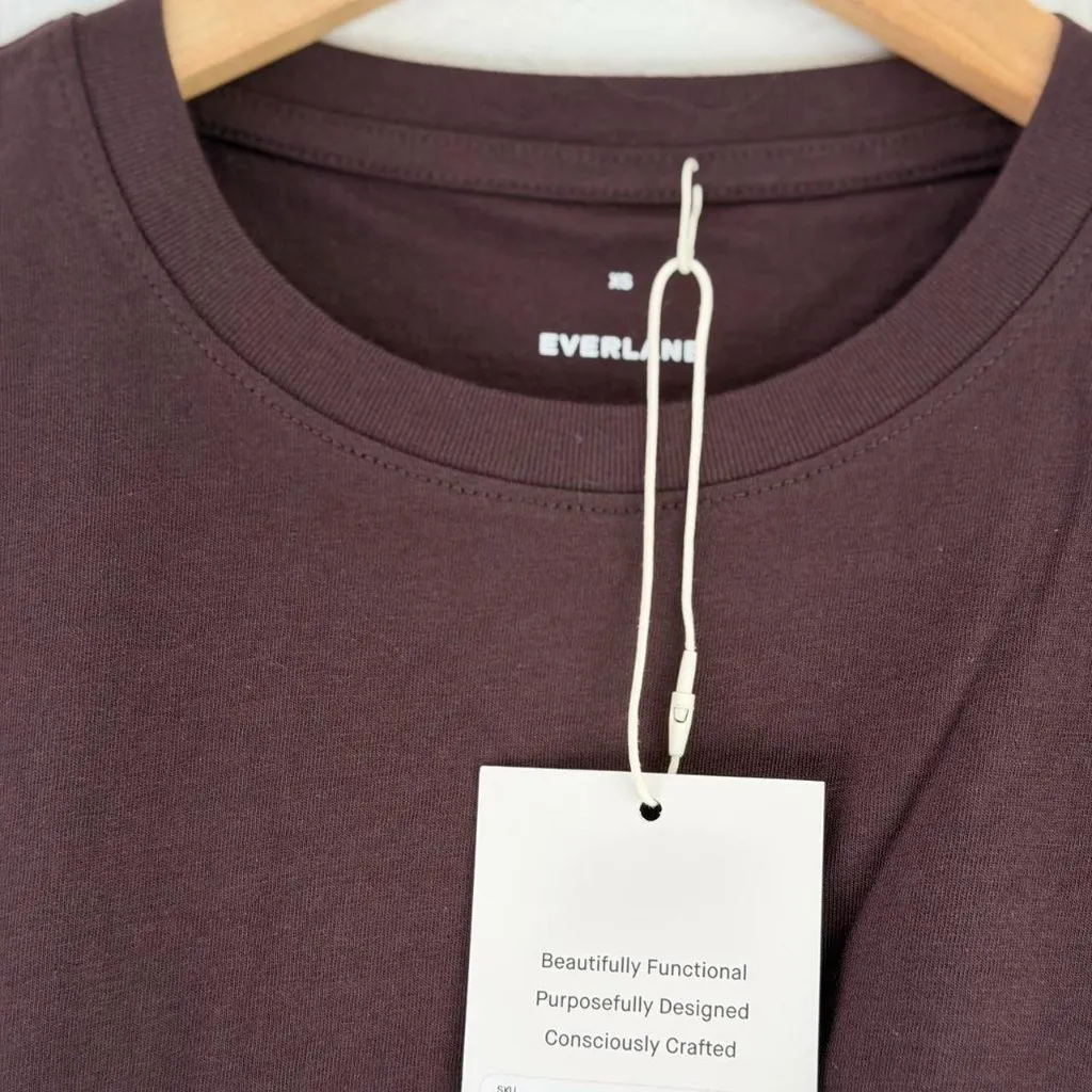 Everlane The Box Cut Tee in Essential Cotton in Dark Chocolate, Size X-Small - Image 6