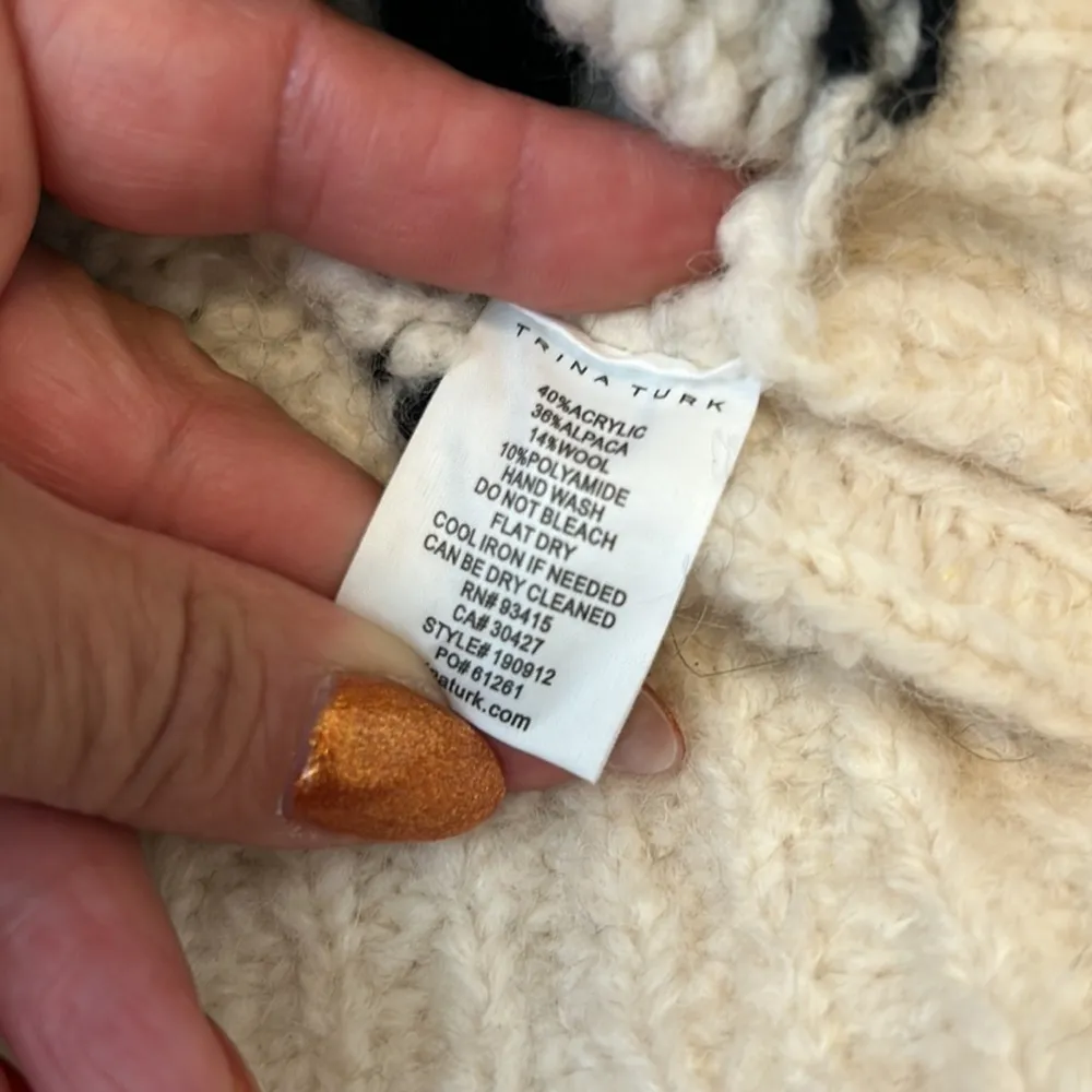 Trina Turk Irish Coffee 2 Alpaca Blend Zebra Stripe Sweater - Image 8