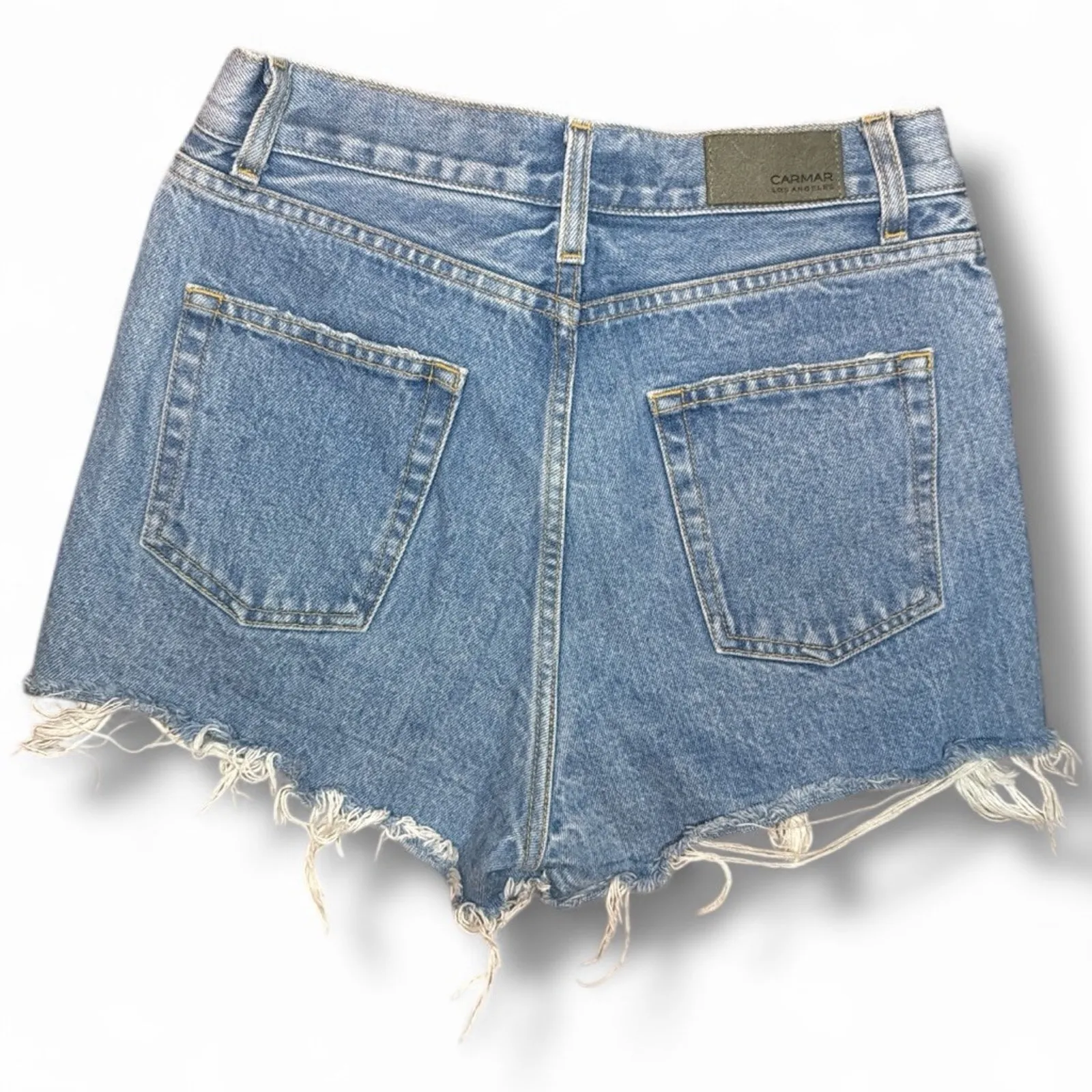 CARMAR Blue Distressed Jean Shorts Size 27 - Image 3