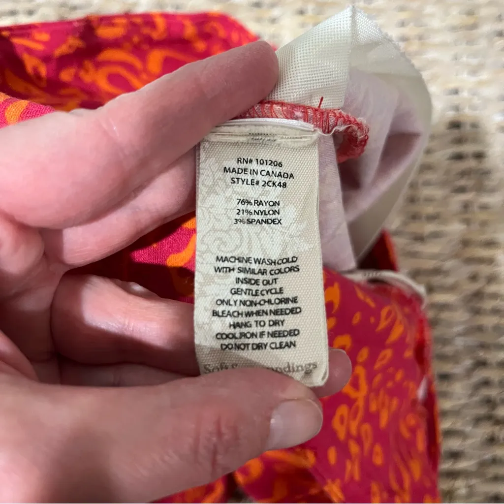 Soft Surroundings Pants Womens Size Large Pink Orange Leopard Stretch Neon - Image 7