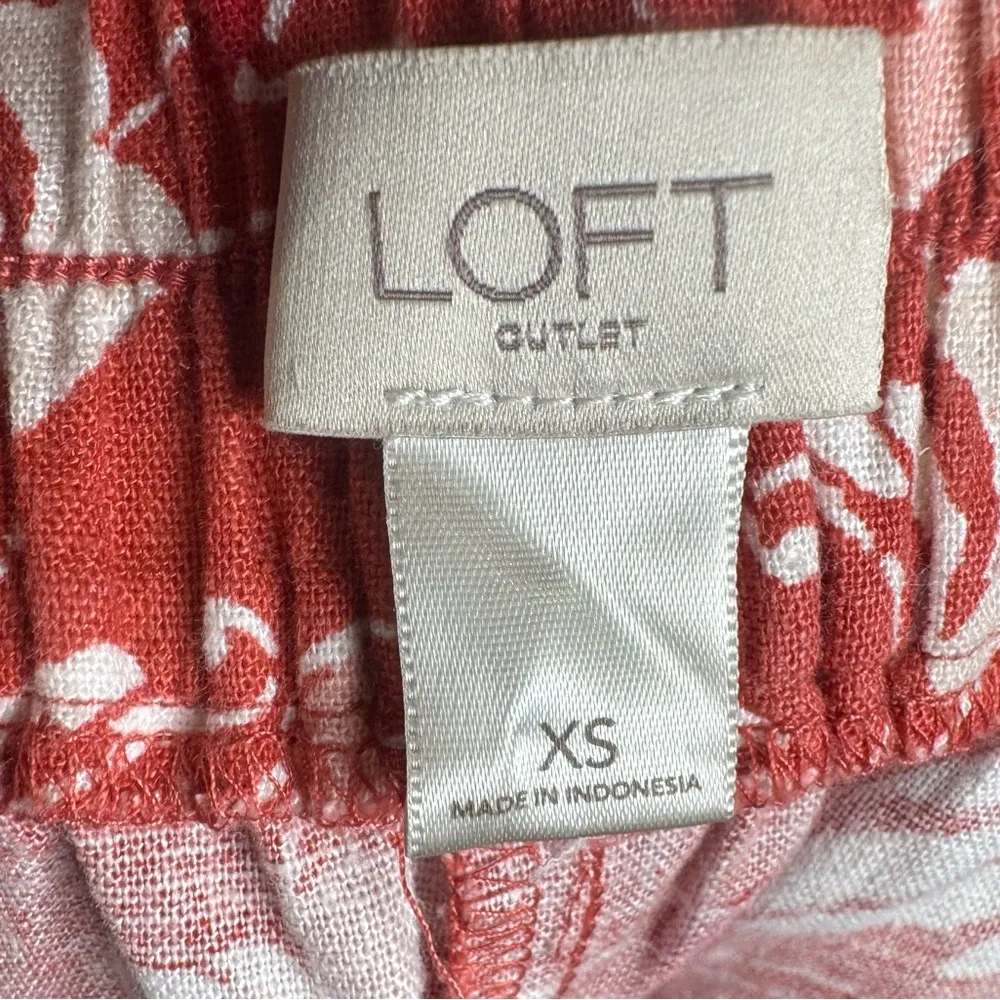 Loft fiesta floral linen blend skirt with pockets size XS - Image 4