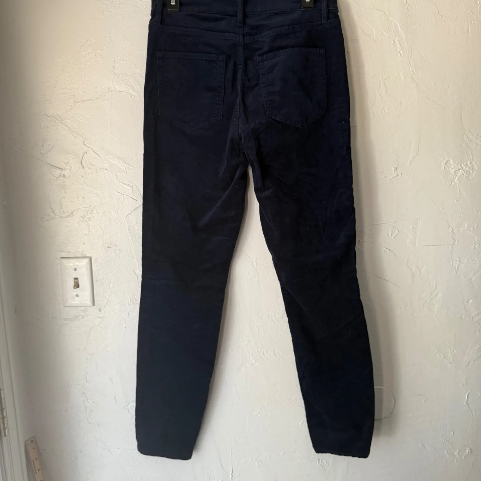 LOFT Navy Blue Corduroy Pants Women High Rise Slim Leg‎ Casual Size 28 - Image 4