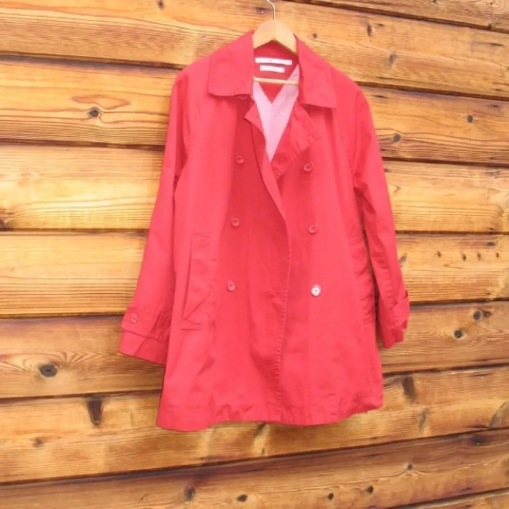 Tommy Hilfiger Red Trench Coat Jacket - Image 2