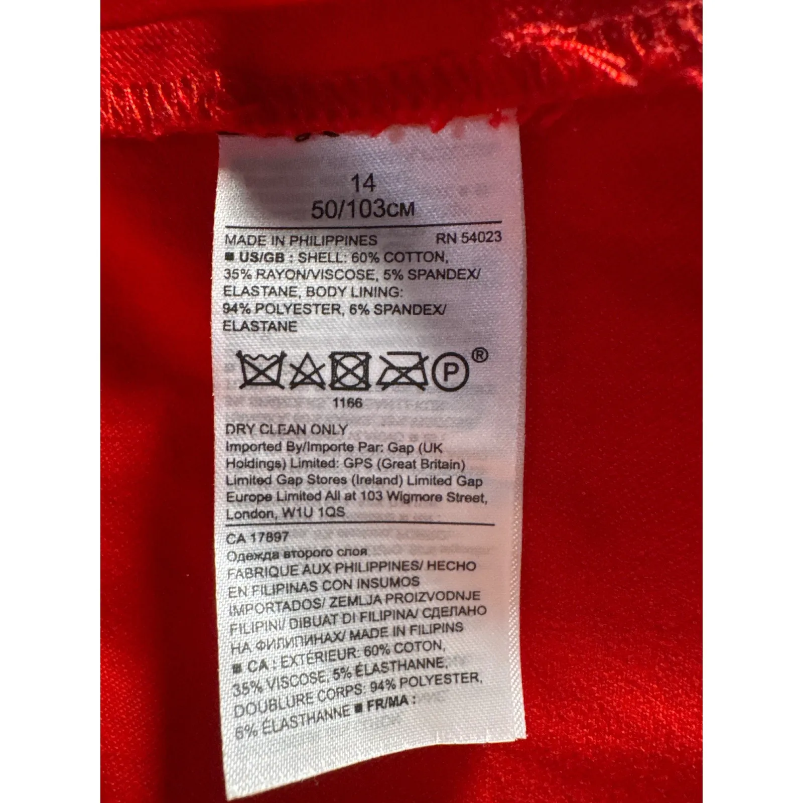 Banana Republic Sheath Dress Sleeveless V-Neck Career Cocktail Red 14‎ - Image 4