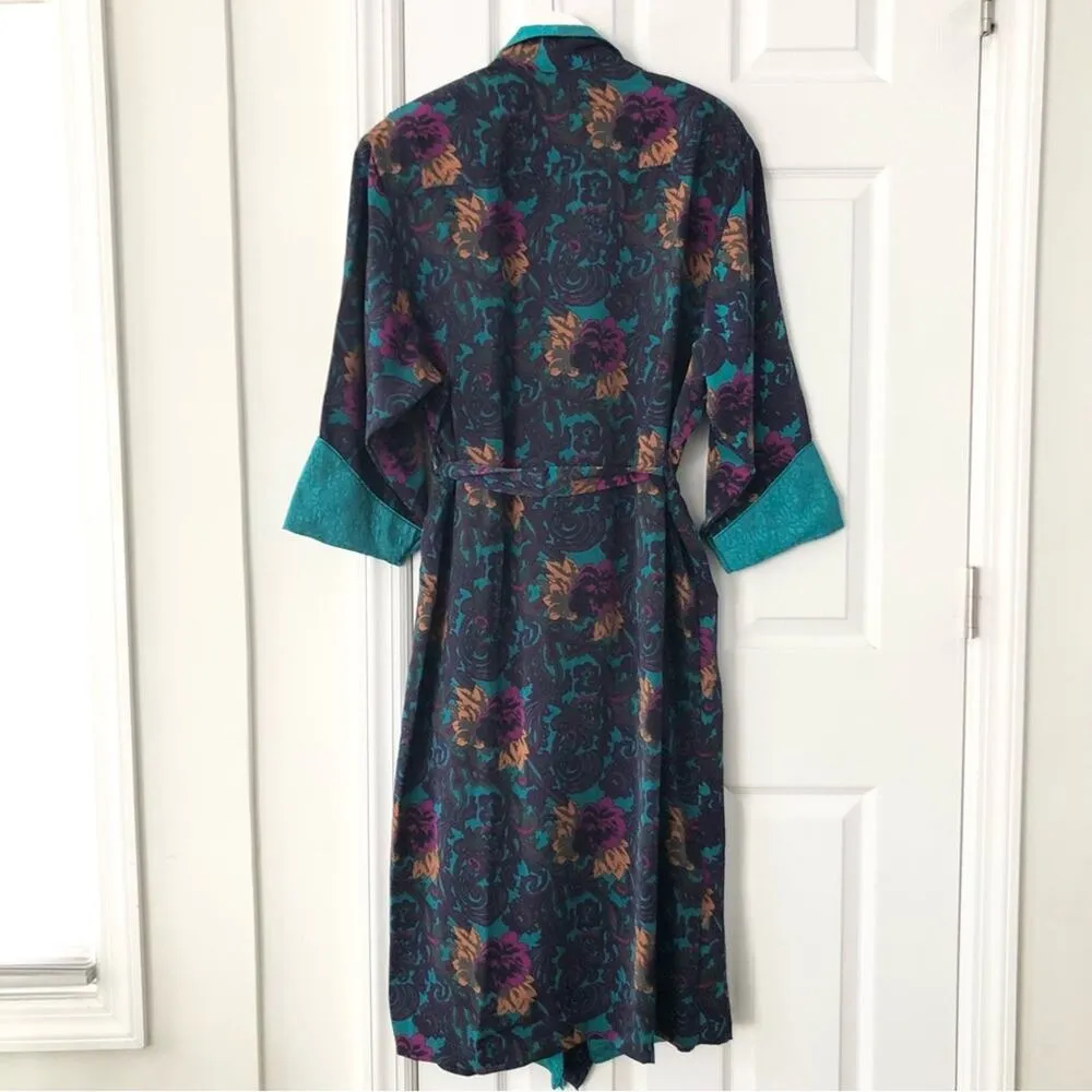 Victoria's Secret Vintage Gold Label  Long Robe Tassel Tie Jacquard Trim Medium - Image 10