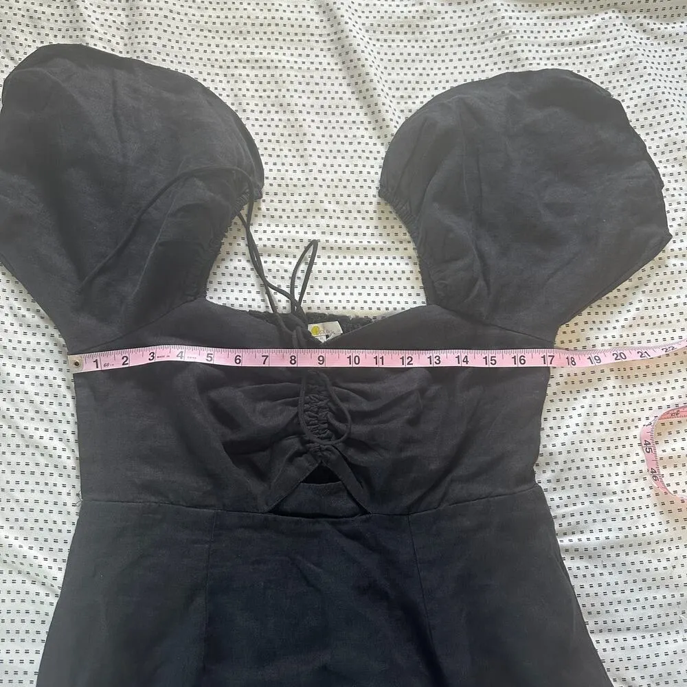 Boden Halterneck Cutout Column Dress Linen Black Size 10 - Image 11