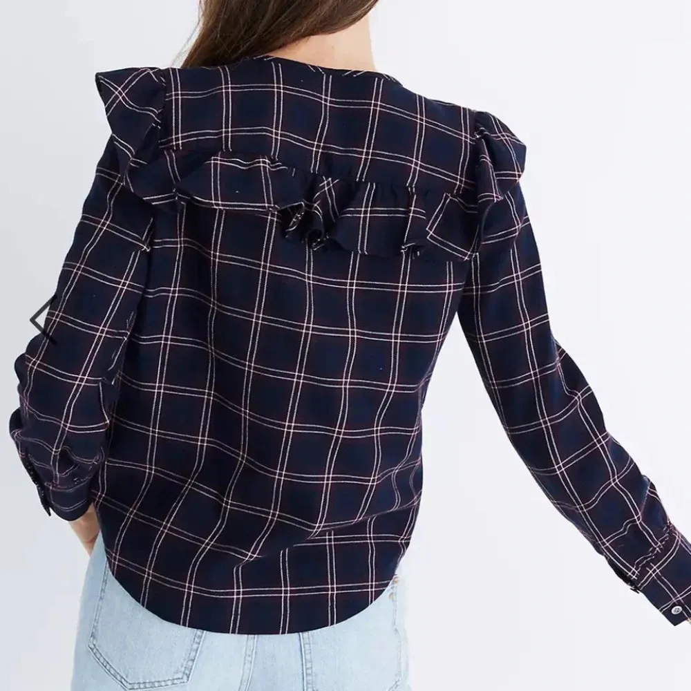 MADEWELL PLAID RUFFLE FLANNEL TOP - Image 3