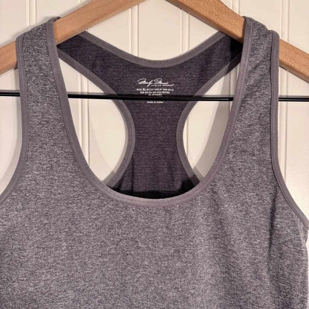 Marilyn Monroe Heathered Gray Activewear Form Fitted Tank Women’s Size XL - Image 2