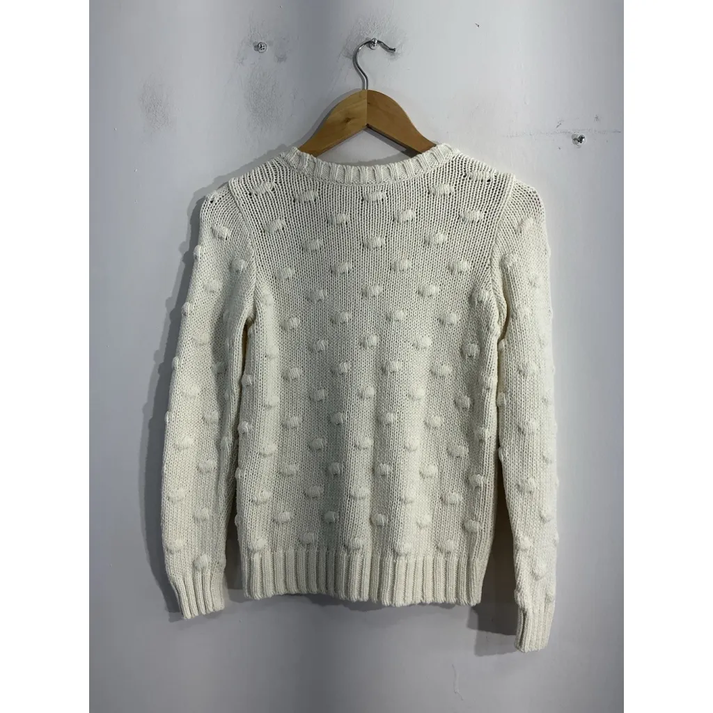 Womans Vince Camuto Long Sleeve Pullover Sweater PXS Ivory Crew Neck - Image 2