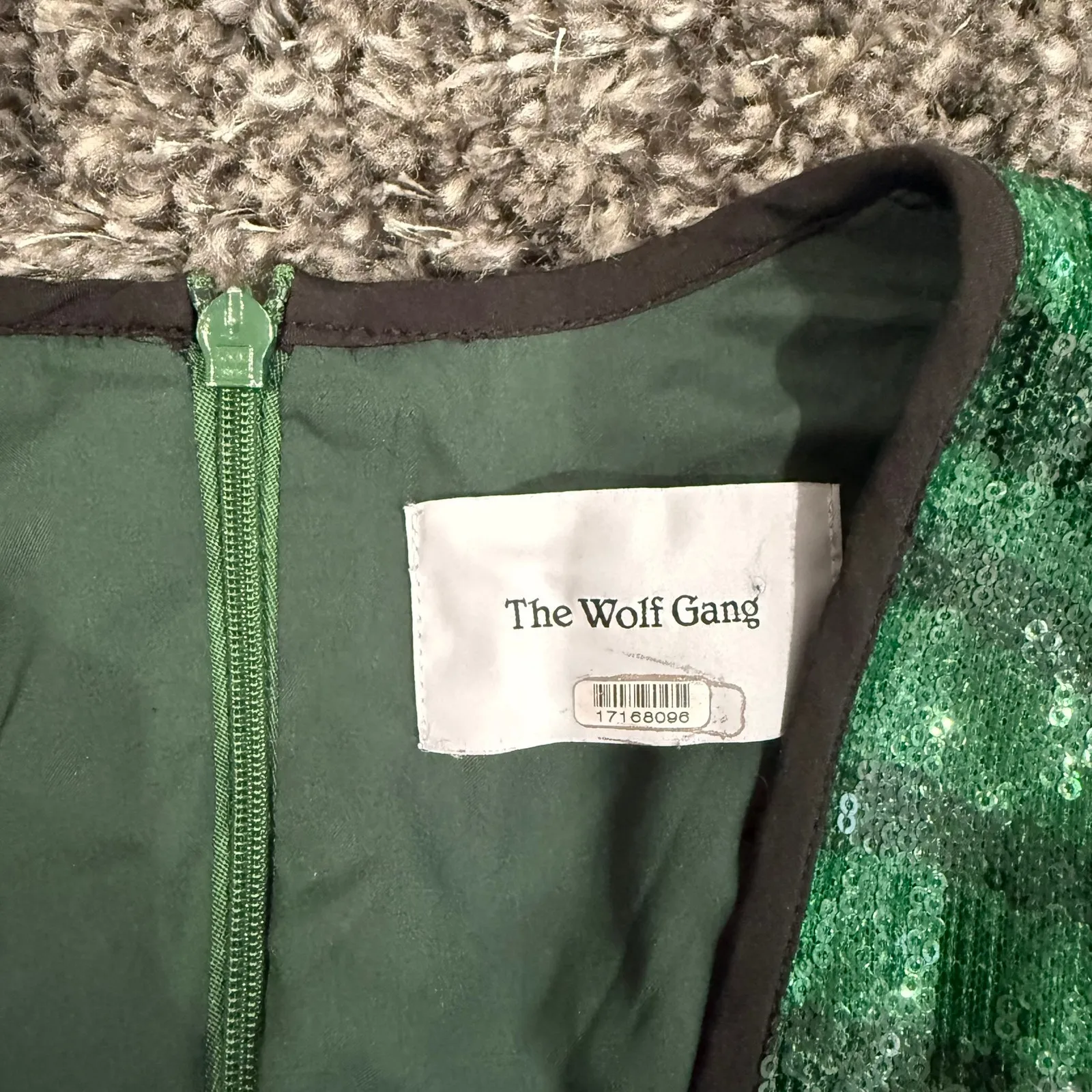 The Wolf Gang Brillo Sequin Dress in Green, Size M Green Size M - Image 5