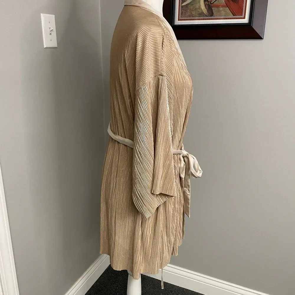 Victoria's Secret Gold Pinch Pleated Robe Womens Size XS Oversized Short - Image 3