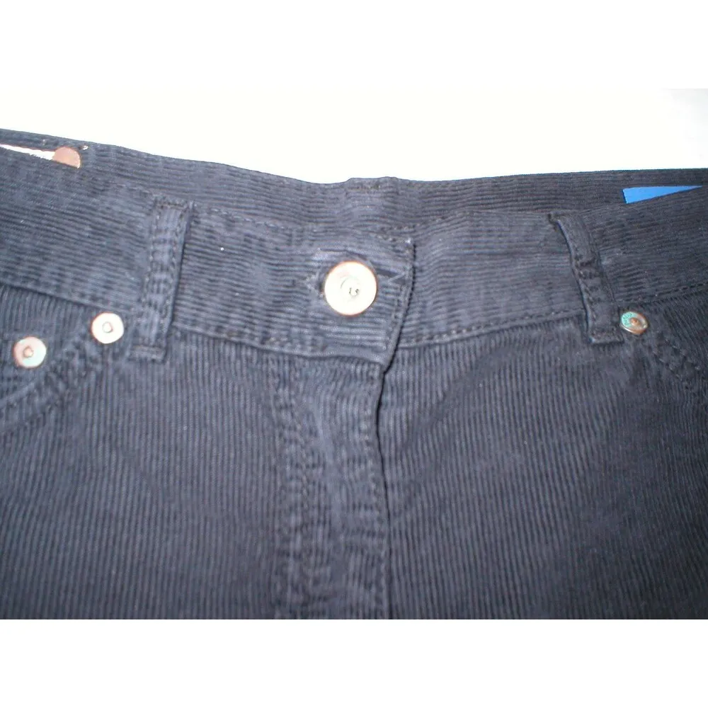 New Womens NWT Designer Shorts Dondup 30 Black Italy Bermuda Corduroy Logo Silve - Image 2